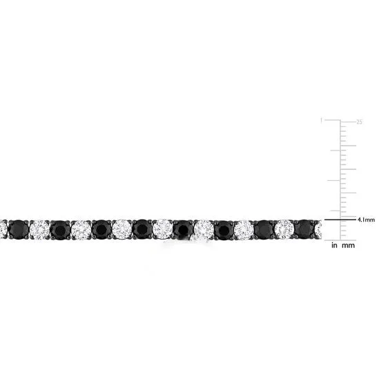 Original Amour 17 CT TGW Created White and Black Sapphire Mens Tennis Bracelet in Black Rhodium Plated Sterling Silver JMS always Bracelets Original Amour 17 CT TGW Created White and Black Sapphire Mens Tennis Bracelet in Black Rhodium Plated Sterling Silver JMS always Bracelets