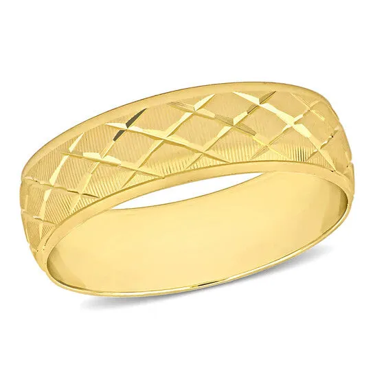 Original Amour 6mm Lattice Wedding Band in 14k Yellow Gold JMS always Rings