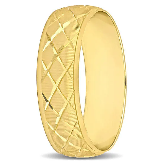 Original Amour 6mm Lattice Wedding Band in 14k Yellow Gold JMS always Rings Original Amour 6mm Lattice Wedding Band in 14k Yellow Gold JMS always Rings