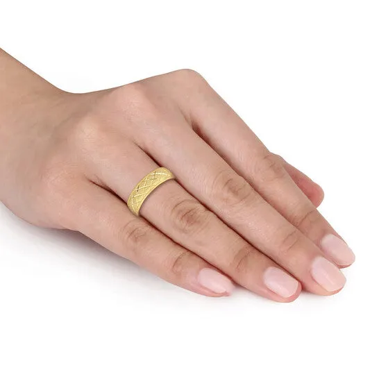 Original Amour 6mm Lattice Wedding Band in 14k Yellow Gold JMS always Rings Original Amour 6mm Lattice Wedding Band in 14k Yellow Gold JMS always Rings