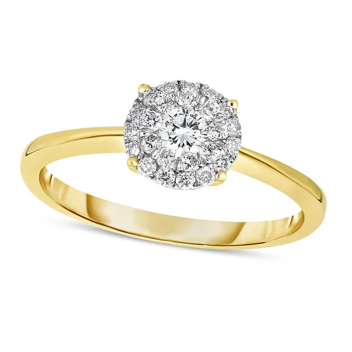 Rings 033 CT TW Natural Diamond Double Frame Engagement Ring in Solid 10K Yellow Gold Goldia Rings 033 CT TW Natural Diamond Double Frame Engagement Ring in Solid 10K Yellow Gold Goldia