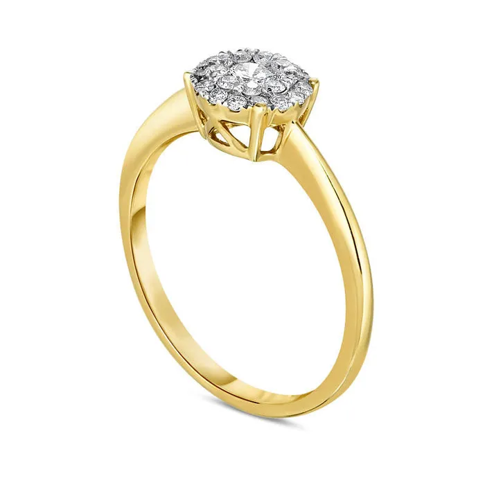 Rings 033 CT TW Natural Diamond Double Frame Engagement Ring in Solid 10K Yellow Gold Goldia Rings 033 CT TW Natural Diamond Double Frame Engagement Ring in Solid 10K Yellow Gold Goldia