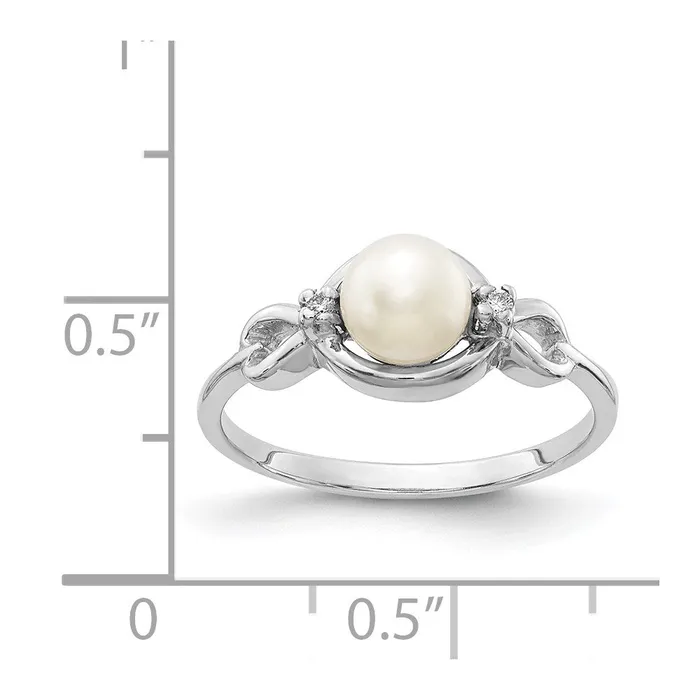 Rings 14k White Gold 55mm FW Cultured Pearl A Real Diamond ring Goldiacom