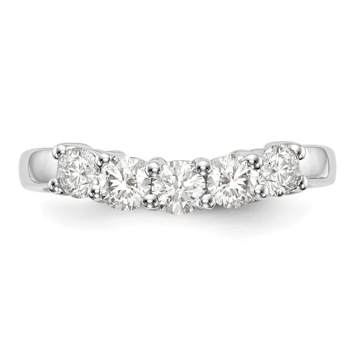 Rings 14K White Gold 5Stone Real Diamond Band goldiaca