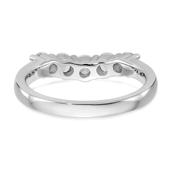 Rings 14K White Gold 5Stone Real Diamond Band goldiaca