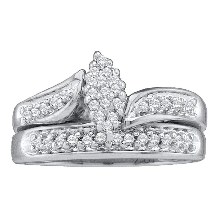 Rings 14k White Gold Round Diamond Bridal Wedding Ring Set 14 Cttw gndatlanta Rings 14k White Gold Round Diamond Bridal Wedding Ring Set 14 Cttw gndatlanta