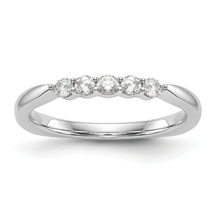 Rings Goldia 025ct CZ Solid Real 14K White Gold Wedding Wedding Band Ring