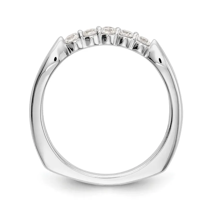 Rings Goldia 025ct CZ Solid Real 14K White Gold Wedding Wedding Band Ring