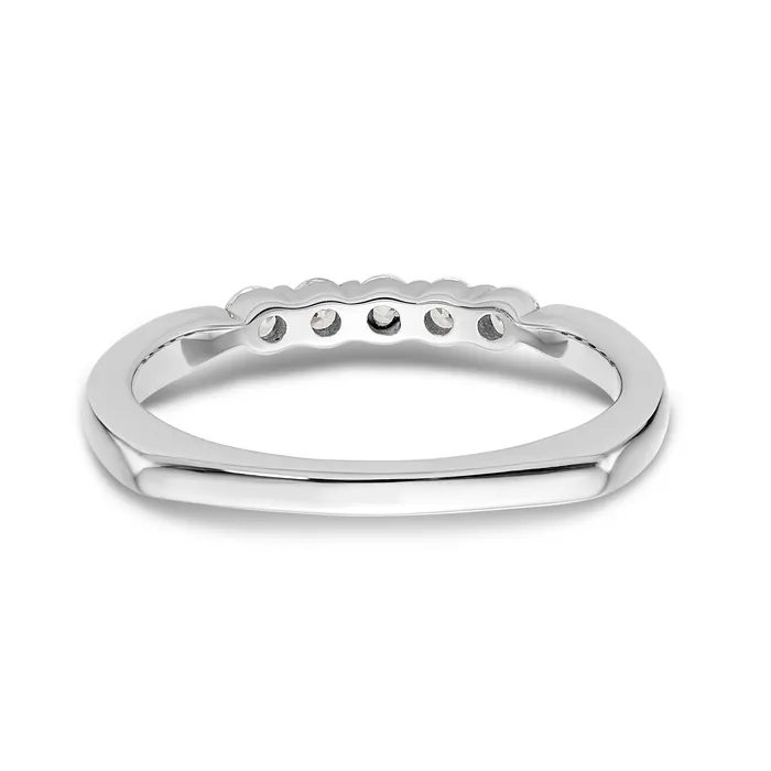 Rings Goldia 025ct CZ Solid Real 14K White Gold Wedding Wedding Band Ring