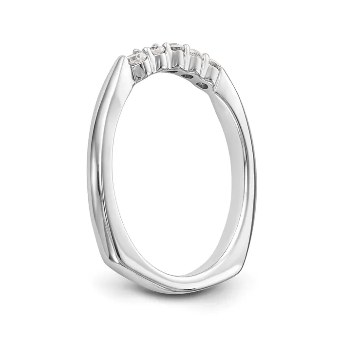 Rings Goldia 025ct CZ Solid Real 14K White Gold Wedding Wedding Band Ring