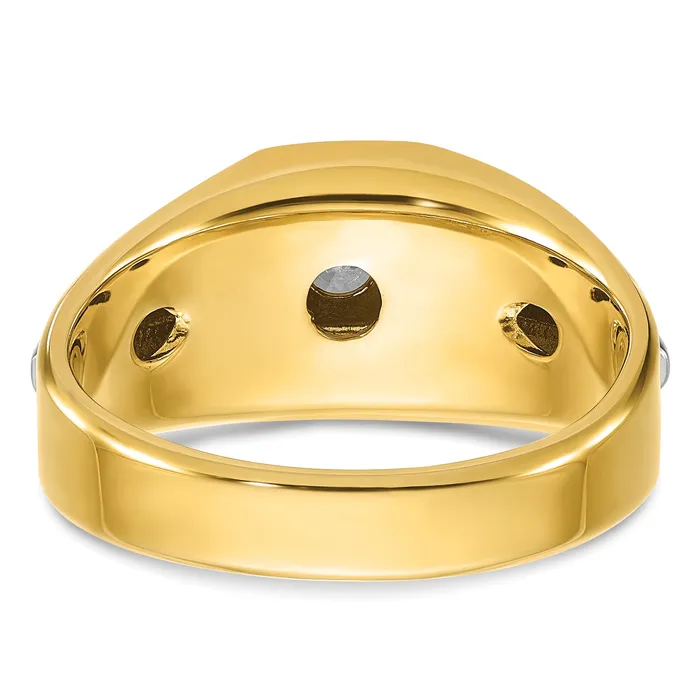 Rings Goldia 14k Twotone Two Tone 38 Ct Lab Grown Diamond VSSI G Polished and Satin Mens Ring
