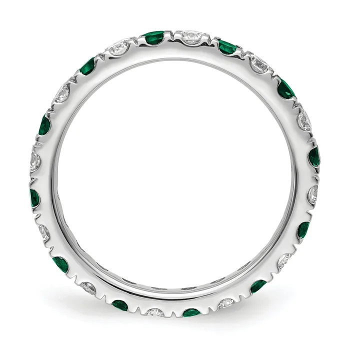 Rings Goldia 14k White Gold 34 Ct Lab Grown Diamond VSSI G and Lab Created Emerald Eternity Band Ring