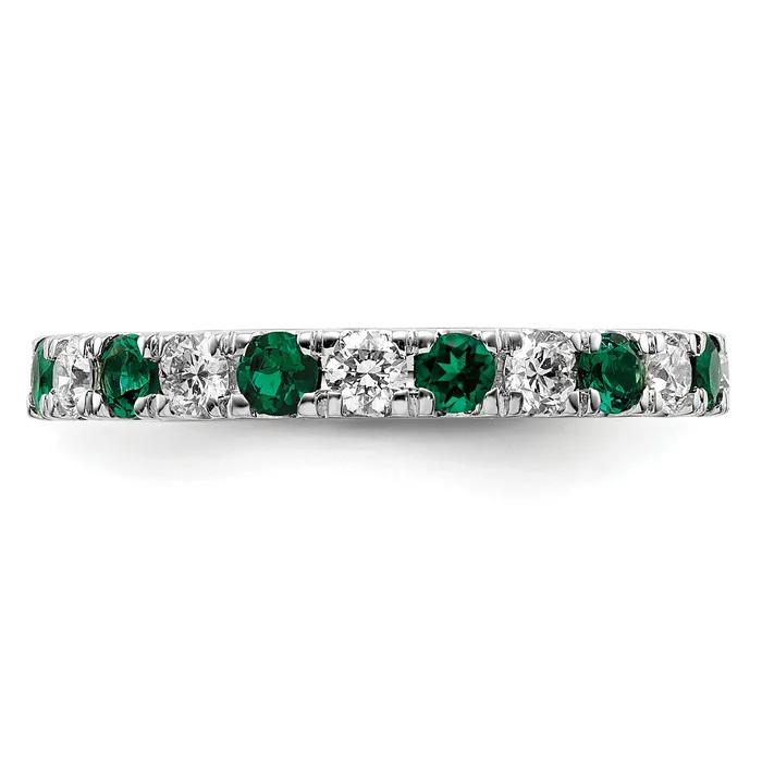 Rings Goldia 14k White Gold 34 Ct Lab Grown Diamond VSSI G and Lab Created Emerald Eternity Band Ring