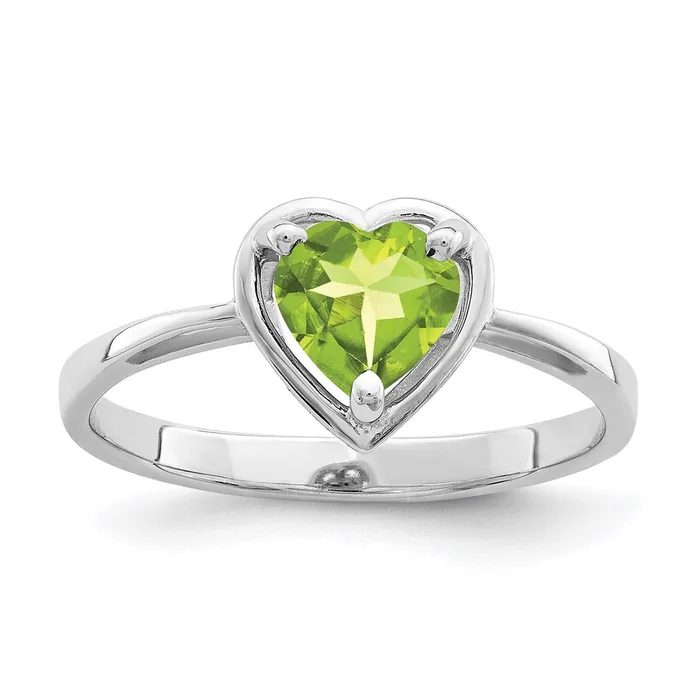 Rings Goldia 14k White Gold 6mm Heart Peridot ring