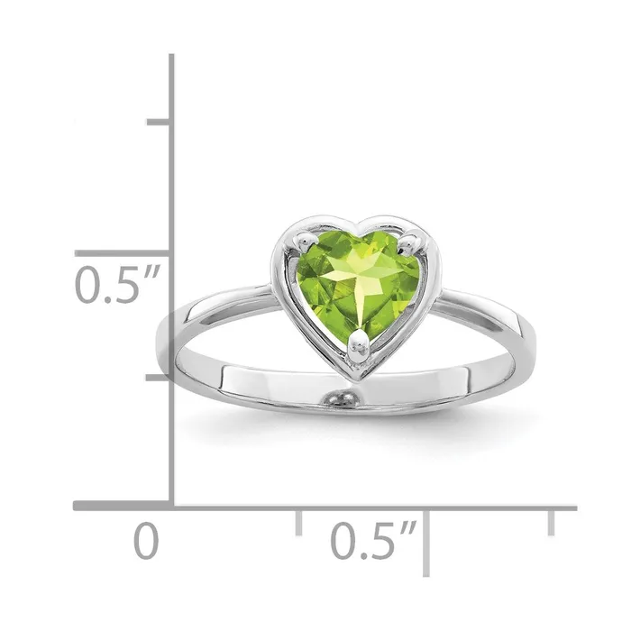 Rings Goldia 14k White Gold 6mm Heart Peridot ring