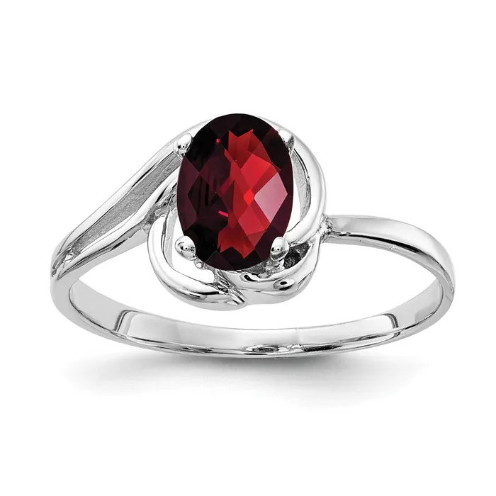 Rings Goldia 14k White Gold 7x5mm Oval Garnet ring