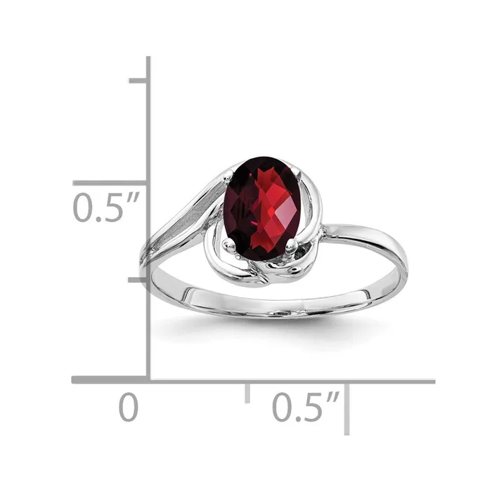 Rings Goldia 14k White Gold 7x5mm Oval Garnet ring