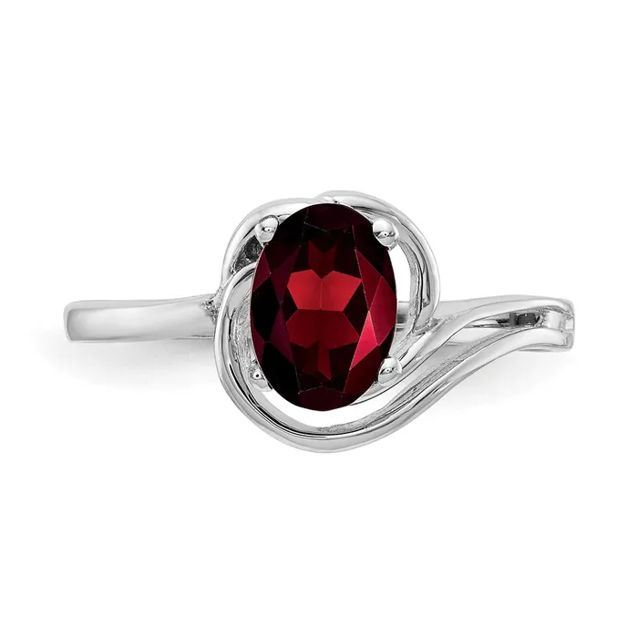 Rings Goldia 14k White Gold 7x5mm Oval Garnet ring
