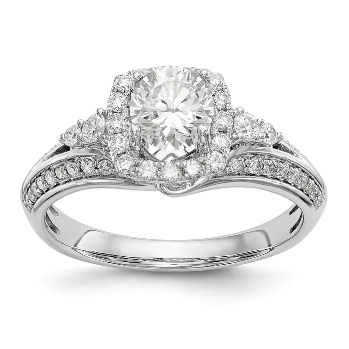 Rings Goldiacom 14K White Gold Simulated Diamond Cushion HaloEngagement Ring Rings Goldiacom 14K White Gold Simulated Diamond Cushion HaloEngagement Ring