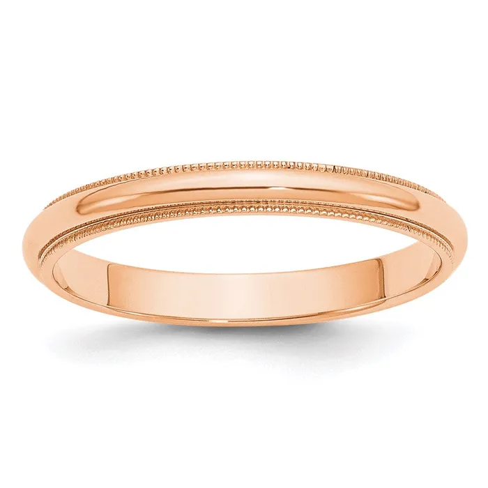Rings Goldia Solid 14K Yellow Gold Rose Gold 3mm Milgrain HalfRound Wedding MensWomens Wedding Band Ring Size 8 Rings Goldia Solid 14K Yellow Gold Rose Gold 3mm Milgrain HalfRound Wedding MensWomens Wedding Band Ring Size 8