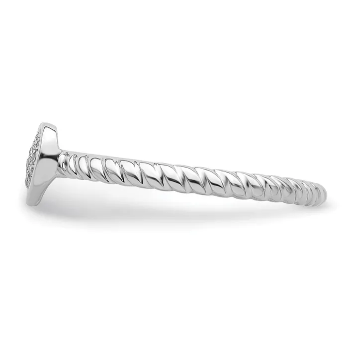 Rings Goldia Sterling Silver Rhodium White Diamond Stackable Ring