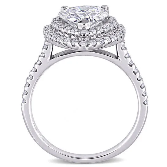 Rings JMS always Original Amour Ladies 10k White Gold 2 Ct Heart Cut White Moissanite Halo Ring Rings JMS always Original Amour Ladies 10k White Gold 2 Ct Heart Cut White Moissanite Halo Ring