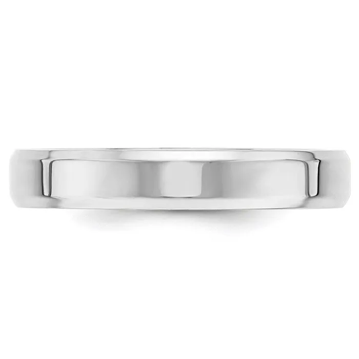 Solid 18K White Gold 4mm Bevel Edge Comfort Fit MensWomens Wedding Band Ring Size 11 Goldia Rings Solid 18K White Gold 4mm Bevel Edge Comfort Fit MensWomens Wedding Band Ring Size 11 Goldia Rings