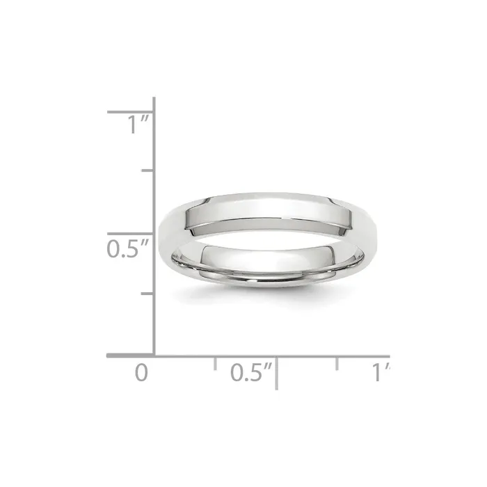 Solid 18K White Gold 4mm Bevel Edge Comfort Fit MensWomens Wedding Band Ring Size 11 Goldia Rings Solid 18K White Gold 4mm Bevel Edge Comfort Fit MensWomens Wedding Band Ring Size 11 Goldia Rings