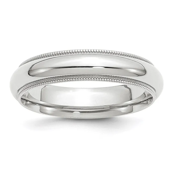 Solid 18K White Gold 5mm Milgrain Comfort Fit MensWomens Wedding Band Ring Size 12 Goldia Rings Solid 18K White Gold 5mm Milgrain Comfort Fit MensWomens Wedding Band Ring Size 12 Goldia Rings