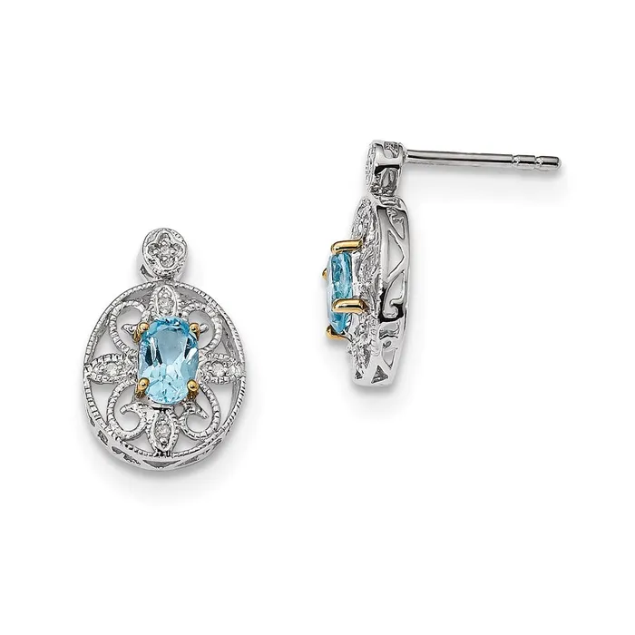 Sterling Silver u0026 14K Sky Blue Topazu0026 Diamond Earrings Goldia Earrings Sterling Silver u0026 14K Sky Blue Topazu0026 Diamond Earrings Goldia Earrings