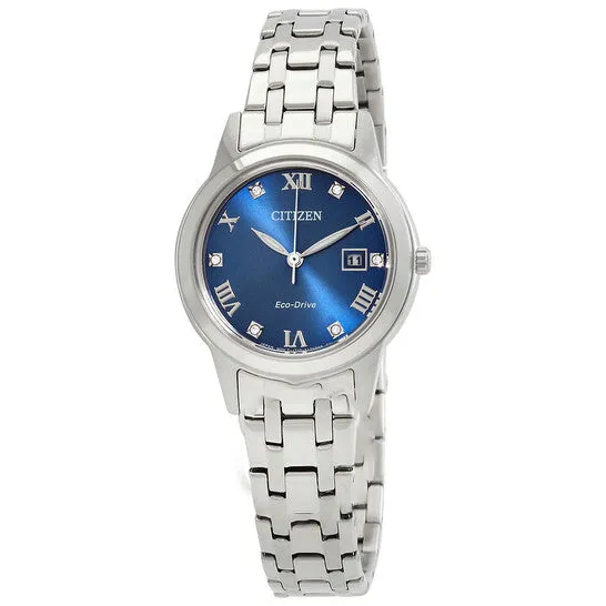 Watches JMS always Original Citizen EcoDrive Diamond Blue Dial Ladies Watch FE124081L