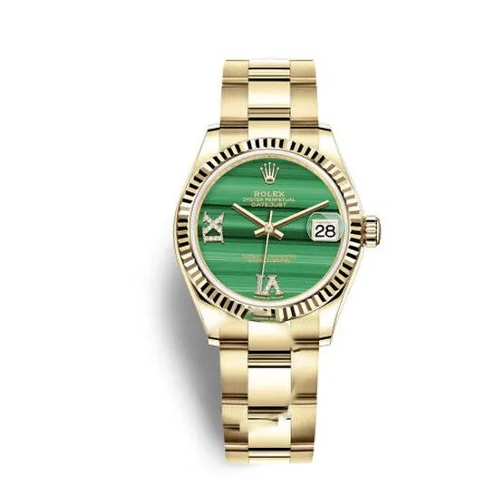 Watches JMS always Original Rolex Datejust 31 Malachite Diamond Dial Ladies 18kt Yellow Gold Oyster Watch 278278MLRDO Watches JMS always Original Rolex Datejust 31 Malachite Diamond Dial Ladies 18kt Yellow Gold Oyster Watch 278278MLRDO