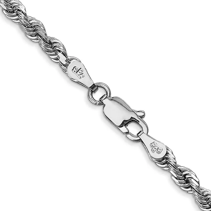 10k White Gold 335mm Diamond Cut Quadruple Rope Chain TreasureFineJewelers Rings