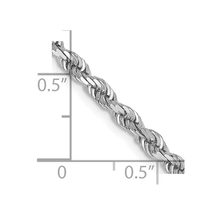 10k White Gold 335mm Diamond Cut Quadruple Rope Chain TreasureFineJewelers Rings