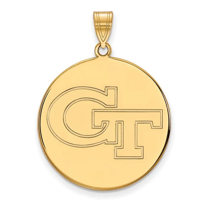 10K Yellow Gold Georgia Institute of Technology XL Disc Pendant TreasureFineJewelers Necklaces 10K Yellow Gold Georgia Institute of Technology XL Disc Pendant TreasureFineJewelers Necklaces