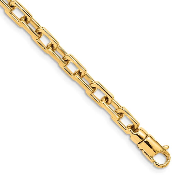 14K 8 inch 5mm Hand Polished Fancy Link with Lobster Clasp Bracelet TreasureFineJewelers Bracelets 14K 8 inch 5mm Hand Polished Fancy Link with Lobster Clasp Bracelet TreasureFineJewelers Bracelets