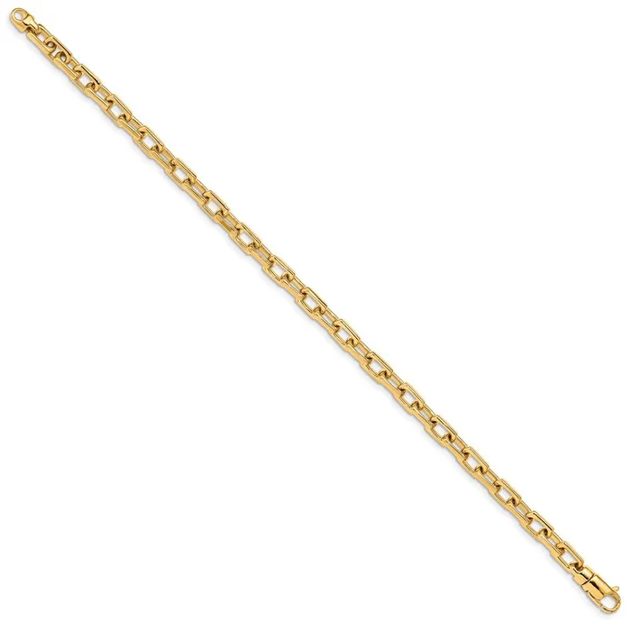 14K 8 inch 5mm Hand Polished Fancy Link with Lobster Clasp Bracelet TreasureFineJewelers Bracelets