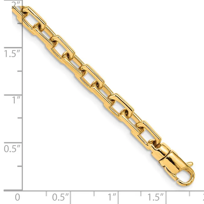 14K 8 inch 5mm Hand Polished Fancy Link with Lobster Clasp Bracelet TreasureFineJewelers Bracelets