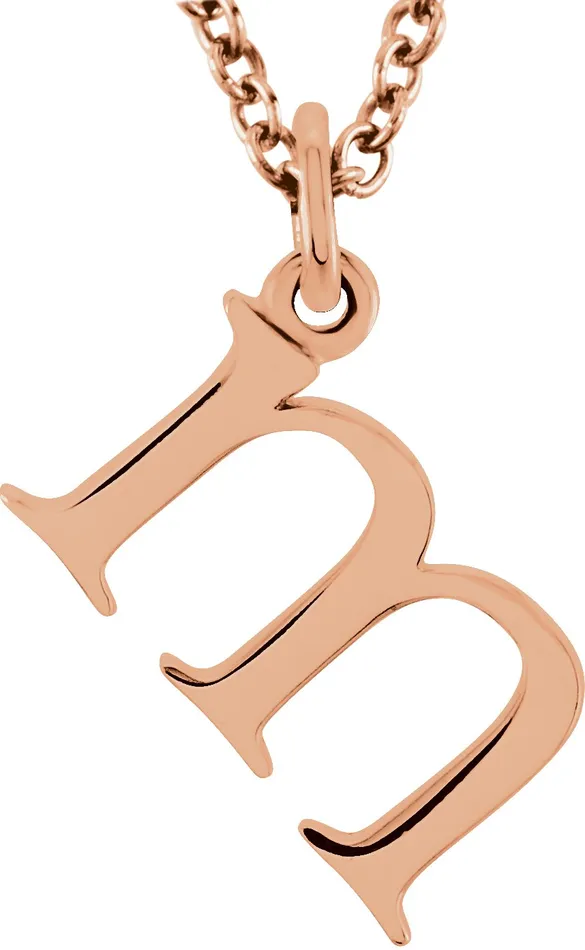 14K Rose Gold Lowercase Initial m 16 Necklace TreasureFineJewelers Necklaces 14K Rose Gold Lowercase Initial m 16 Necklace TreasureFineJewelers Necklaces
