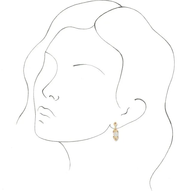 14K Yellow Gold Natural Ethiopian Opal Natural Pink Sapphire VintageInspired Earrings TreasureFineJewelers Earrings