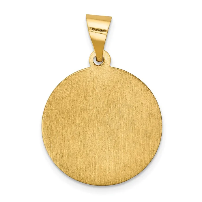 14k Yellow Gold Polished and Satin Our Lady of Lourdes Medal Hollow Pendant TreasureFineJewelers Necklaces