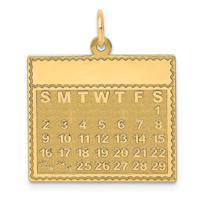 14k Yellow Gold Saturday the First Day Calendar Pendant TreasureFineJewelers Necklaces 14k Yellow Gold Saturday the First Day Calendar Pendant TreasureFineJewelers Necklaces