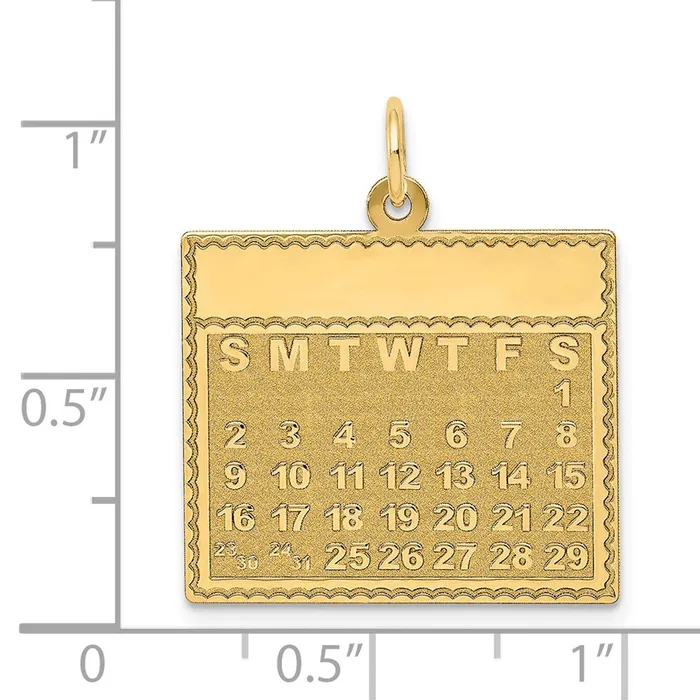 14k Yellow Gold Saturday the First Day Calendar Pendant TreasureFineJewelers Necklaces