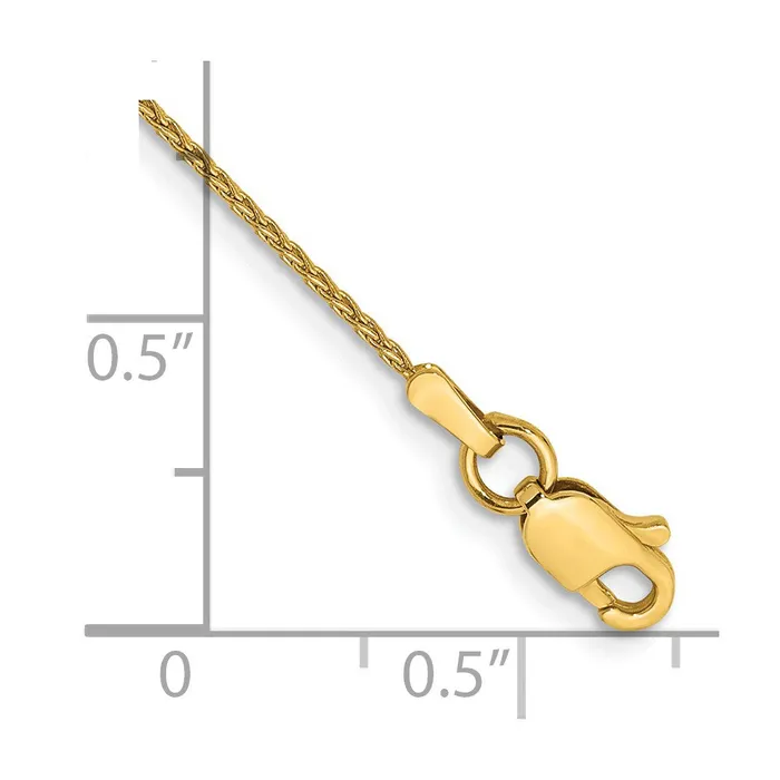 Bracelets 14k 6 inch 1mm Parisian Wheat with Lobster Clasp Bracelet TreasureFineJewelers