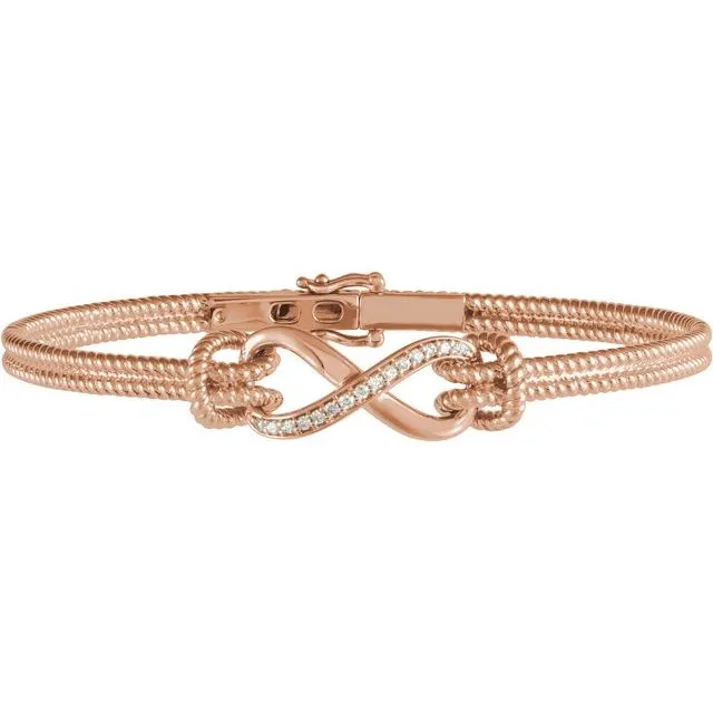 Bracelets 14K Rose 18 CTW Diamond Bangle 75 Bracelet TreasureFineJewelers Bracelets 14K Rose 18 CTW Diamond Bangle 75 Bracelet TreasureFineJewelers