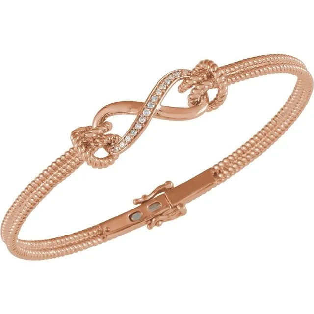 Bracelets 14K Rose 18 CTW Diamond Bangle 75 Bracelet TreasureFineJewelers