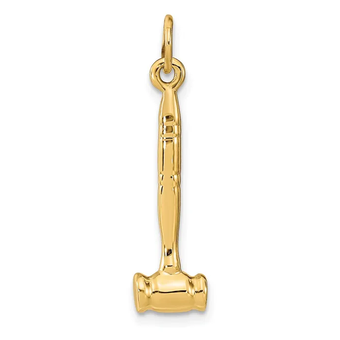 Charm Necklaces TreasureFineJewelers 14k 3D Gavel Charm