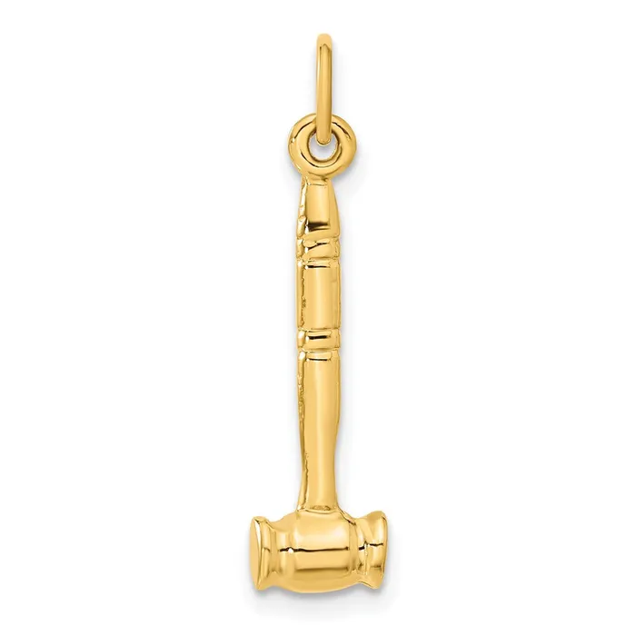 Charm Necklaces TreasureFineJewelers 14k 3D Gavel Charm