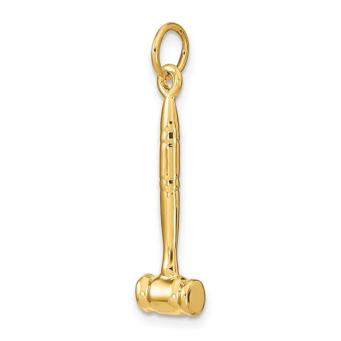 Charm Necklaces TreasureFineJewelers 14k 3D Gavel Charm