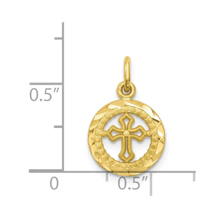 Necklaces 10K Polished Border Small Cutout Heart Pendant TreasureFineJewelers